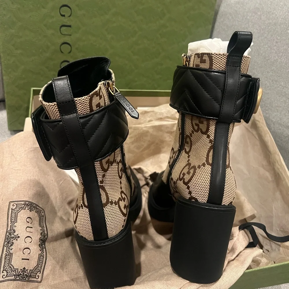 SOLD NEW Gucci Double GG Marmont Boots - Picture 9 of 12